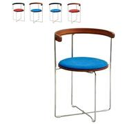 IMUNKT Sillas Plegables Redondas Acolchadas, Sillas De Jardín, Sillas De Comedor, Estructura De Metal, Silla Plegable Portátil para Casa, Cocina, Balcón(Blue Walnut)