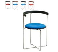 IMUNKT Sillas Plegables Redondas Acolchadas, Sillas De Jardín, Sillas De Comedor, Estructura De Metal, Silla Plegable Portátil para Casa, Cocina, Balcón(Blue Black)
