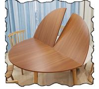 IMUNKT Tablero Mesa Redonda Plegable De Madera, Extensor De Mesa Portátil, Solo Gran Tablero Mesa, 120cm A 240cm Para Restaurante, Café, Bar(Yellow teak,150cm/59")