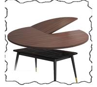 IMUNKT Tablero Mesa Redonda Plegable De Madera, Extensor De Mesa Portátil, Solo Gran Tablero Mesa, 120cm A 240cm Para Restaurante, Café, Bar(Walnut,120cm/47")