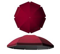 IMUNKT Tela De Recambio para Sombrilla De Exterior, 180/200/220/260/300cm, Toldo De Parasol De Recambio Redonda, Cubierta De Recambio para Sombrilla De Playa De 8/10 Varillas(Burgundy,180cm/8 Ribs)