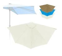 IMUNKT Toldo De Repuesto para Media Sombrilla 270cm 5 Varillas, Cubierta De Parasol De Repuesto, Tela De Recambio para Sombrilla De Patio(Beige)