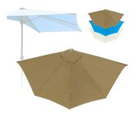 IMUNKT Toldo De Repuesto para Media Sombrilla 270cm 5 Varillas, Cubierta De Parasol De Repuesto, Tela De Recambio para Sombrilla De Patio(Khaki)