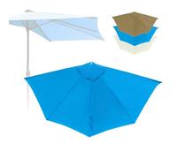 IMUNKT Toldo De Repuesto para Media Sombrilla 270cm 5 Varillas, Cubierta De Parasol De Repuesto, Tela De Recambio para Sombrilla De Patio(Blue)