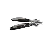 Imusa USA IMU-71181 abrelatas manual con inserciones de acero inoxidable y asas de tacto suave, color negro