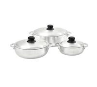 IMUSA USA - Juego de 3 piezas de caldero de aluminio natural (1.6/3.2/4.6 cuartos de galón), plateado
