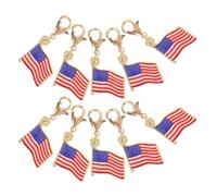 IMUSINICE 10 Unidades Llavero Compacto de Aleación Bandera Patriótica de Estados Unidos para Llaves de Coche y Bolso, Diseño Plano Estampado de Precisión Adecuado para Souvenirs de Viaje