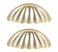 IMUSINICE 2 Piezas Tirador para Muebles Diseño Vintage en Forma de Concha, Aleación de Zinc Dorado, Estable y Decorativo para Puertas de Armarios y Cocinas