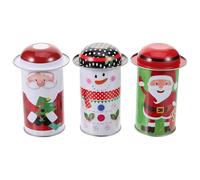 IMUSINICE 3 Tarros de Dulces Navideños de Metal, Caja de Dulces Decorativa Resistente, Obsequio Adecuado para Navidad y Fiestas Varios estilos