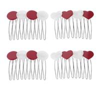 IMUSINICE 4 Pinzas Cabello Pack de 4 Unidades Forma de Corazón en Metal y Acetato, Diseño Ligero Buen Agarre, Ideales para Eventos Obsequios y Salidas Diarias