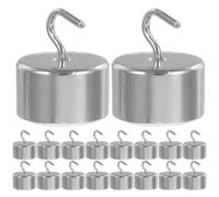 IMUSINICE 50 Piezas Pesas de Laboratorio Gancho, Pesas de Doble Gancho de Hierro Cromado, 20g, Color Plata, Kit de 1000g Total, para Física y Ciencias Generales, Trabajo de Laboratorio