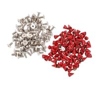 IMUSINICE 50 Remaches Decorativos Cónicos de Metal Rojo para Zapatos y Collares, Estilo Punk Versátil Excelente Acabado para Proyectos DIY