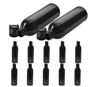 IMUSINICE Botellas de Viaje Negras 250 Ml para Líquidos, Pack 12 Unidades, Dispensadores Exprimibles para Champú, Gel y Loción, Botellas Vacías Portátiles Reutilizables para Viaje y Baño
