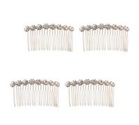 IMUSINICE Cabello Gemas de Imitación Pack de 4 Unidades en Aleación 4 Peinetas Elegantes y Resistentes, para Boda y Fiesta para Mujer