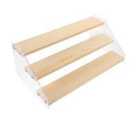 IMUSINICE Estante de Exhibición Escalonado Diseño Práctico de Madera de 3 Niveles y Material Acrílico, Adecuado para Exhibir Muñecos y Objetos Decorativos para Escritorio