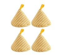 IMUSINICE Fundas para Asas de Ollas de Cocina Amarillas, Resistentes al Calor Desgaste, de Poliéster y Algodón, Diseño Triangular para Cocinar y Hornear, Pack de 4 Piezas
