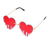 IMUSINICE Gafas de Sol Material PC, Cómodas y Duraderas Color Rojo sin Montura en Forma de Corazón Lágrimas para Fiestas y Photocall de Despedidas de Soltera