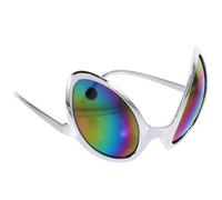 IMUSINICE Gafas Divertidas de Alienígena para Fiesta y Cosplay, Accesorio Fotográfico de Pp en Color Plata, Diseño Futurista y Moderno para Tomar Fotos