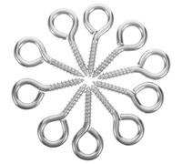 IMUSINICE Ganchos de Ojo Atornillados de 5 Mm, Tornillos de Ojo de Anillo Recubrimiento de Níquel para Fijación de Cables en Madera, 10 Piezas para Uso Interior y Proyectos DIY