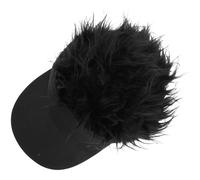 IMUSINICE Gorra de Béisbol Peluca Negra para Adulto Tamaño Único Ajustable Sombrero Portátil Visera para Protección Solar y Cosplay Accesorio Ligero para Hombre y Mujer en Exteriores
