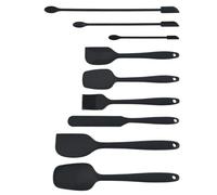 IMUSINICE Juego de 9 Espátulas de Silicona para Cocina Cucharas y Placas Raspadoras para Conservas, Utensilios Flexibles para Hacer Cremas y Repostería