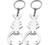 IMUSINICE Llaveros Abridores de Botellas Forma Langosta, Acero Inoxidable Plateado, Set 2 Piezas, Portátil para Cocina, Bar, Camping y Fiestas, Colgantes Decorativos y Prácticos