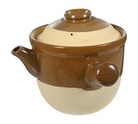IMUSINICE Olla de Barro para Guisar 2l Mango Antiescaldado Resistente a Fuego Abierto Adecuado para Cocina Tradicional y Preparar Medicinas