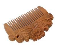 IMUSINICE Peine de Madera para Masaje de Cuero Cabelludo Mini Peine Pequeño de 8 Cm Peonía y Artesanal para Cuidado del Cabello Doméstico
