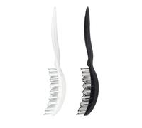 IMUSINICE Peine de Peluquería de Plástico Negro y Blanco, Peine para Cortar el Pelo con 9 Dientes Anchos, 2 Piezas para Accesorios de Belleza y Peinado Profesional