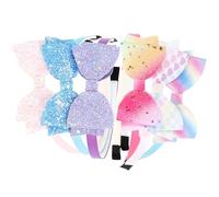 IMUSINICE Plástico Práctico y Fácil de Usar 6 Diademas para Niñas Lazo Brillante de Lentejuelas para Fiestas de Cosplay y Vacaciones