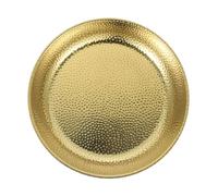 IMUSINICE Plato Redondo de Acero Inoxidable Dorado para Cocina, Resistente a Altas Temperaturas y Fácil de Limpiar, Adecuado para Servir Pasta y Frutas Hogar