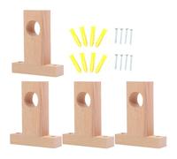 IMUSINICE Soportes de Barra de Cortina de Madera 4 Piezas, Soporte Central para Cortinas Diámetro 2.5 Cm y 3 Cm, Accesorios Resistentes para Pared, Adecuado para Sala, Dormitorio y Cocina
