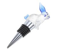 IMUSINICE Tapón de Vino Reutilizable Forma de Conejo Azul, de Silicona y Aluminio, Preserva el Sabor Original, Adecuado para Fiestas y Bares