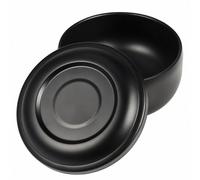 IMUSINICE Tazón y Práctico Tapa para Hombres de Jabón de Afeitar Acero Inoxidable Negro, Gran Capacidad para Uso Doméstico y Afeitado Diario