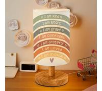 Imvertu Lámpara de mesa bohemia arcoíris para dormitorio con puerto USB para niños, afirmación positiva, decoración inspiradora del hogar para sala de estar, dormitorio, aula y escritorio (arcoíris)