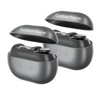 Imwing Easyclip Custom Name 3-in-1 Smart Electric Nail Clippers, USB Rechargeable 2 Speeds Automatic Nail Trimmer with LED Light for Adults, Seniors and Kids (Black 2pcs)