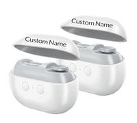 Imwing Easyclip Custom Name 3-in-1 Smart Electric Nail Clippers, USB Rechargeable 2 Speeds Automatic Nail Trimmer with LED Light for Adults, Seniors and Kids (White 2pcs)