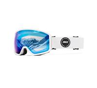 IMX RACING Peak Gafas de Esquí y Snowboard Esponja de triple capa Lente doble Resistente a los arañazos Antiniebla y revestimiento UV Cinturón ancho con estampado de silicona