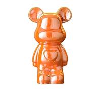ImyHok Adornos de Figuras de Oso Objeto Decorativos para Sala Modernas Pequeño Animales de Estatua de Cerámica Decoración del Hogar Sala Escultura Naranja