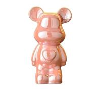 ImyHok Adornos de Figuras de Oso Objeto Decorativos para Sala Modernas Pequeño Animales de Estatua de Cerámica Decoración del Hogar Sala Escultura (Rosa)