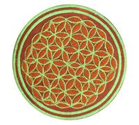 ImZauberwald Parche de la flor de la vida (~ 9 cm, geometría sagrada, UV activo), parches con muchas variaciones de color diferentes. Naranja UV amarillo. S