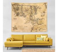 IMZEUSYEP Tapiz de mapa de la Tierra retro medio vintage para colgar en la pared, tapices decorativos de pared duraderos, decoración artística de pared, tapiz de impresión 3D para dormitorio, sala de