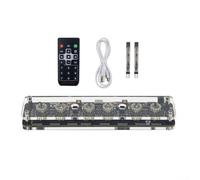 IN-8 Advanced Nixie Tube Clock Base con tubos de colon y control remoto, soporte USB-C de 5 V para tubos de descarga luminosa de 6 dígitos, luz ambiental LED, formato 12/24H, protección catódica
