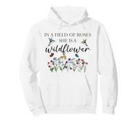 In a Field of Roses She is a Wildflower Hummingbird Floral Sudadera con Capucha