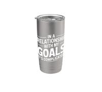 In A Relationship With My Goals It's Complicated - Vaso térmico de acero inoxidable de doble pared