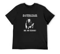 In A World Filled with Kardashians Be An Eddie AB Fab Men's T-Shirt Unisex Black Cotton Print tee Shirts XL