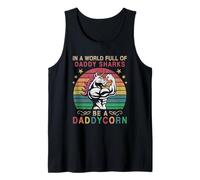 In A World Full of Daddy Sharks Be A Daddycorn Unicorn Dad Camiseta sin Mangas