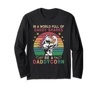 In A World Full of Daddy Sharks Be A Daddycorn Unicorn Dad Manga Larga