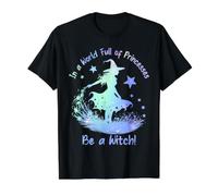 In a World Full of Princesses Be a Witch Camiseta gráfica económica, Hombre, Negro, M