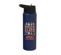 In A World Of Elves Be A Model Christmas Model Diciendo Stainless Steel Insulated Water Bottle